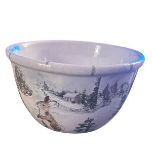 Certified International Winter Scene Bowl with Rabbit Design